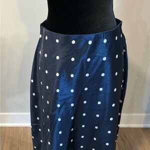 Calvin Klein Dark Blue Polka Dot Pencil Skirt